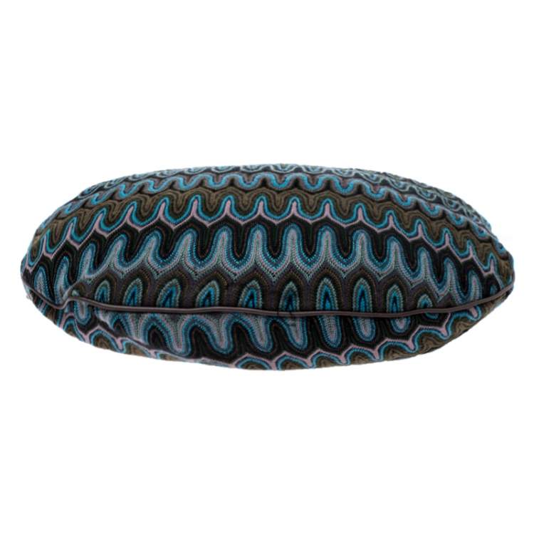Pre Owned Missoni Green/Multicolor Fabric and Leather Weave Hobo