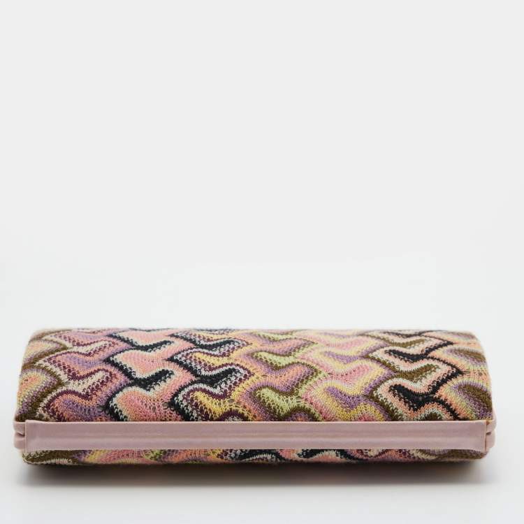 Pre Owned Missoni Multicolor Fabric and Satin Frame Chain Clutch