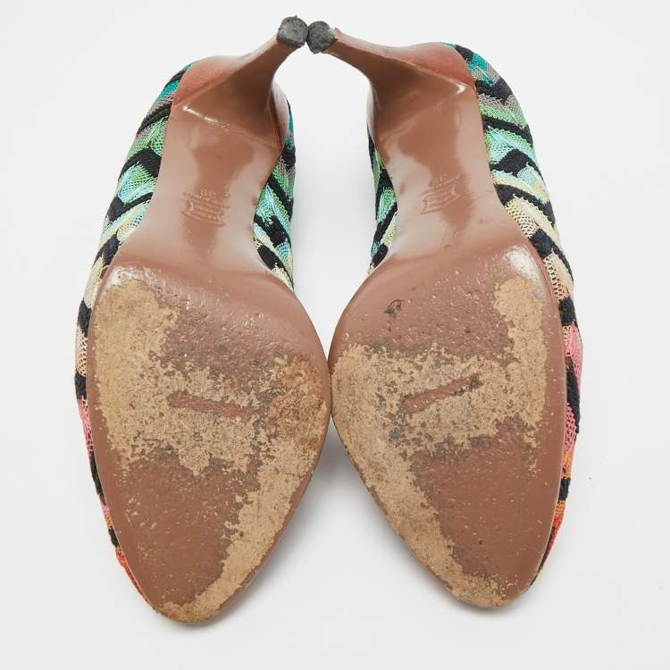 مملوكة مسبقًا Missoni Size 39 Multicolor Knit Fabric Pumps
