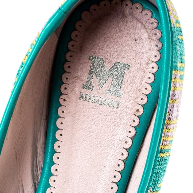 Pre Owned Missoni Multicolor Knit Fabric Ballet Flats Size 37