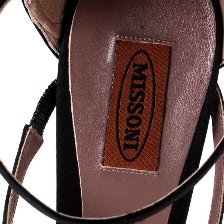 Pre Owned Missoni Black Satin Ankle Strap Sandals Size 40