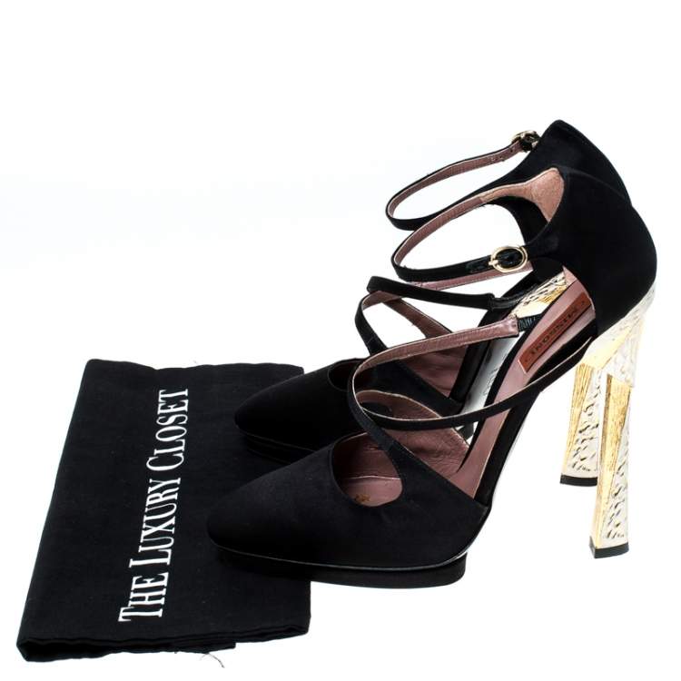 Pre Owned Missoni Black Satin Ankle Strap Sandals Size 40