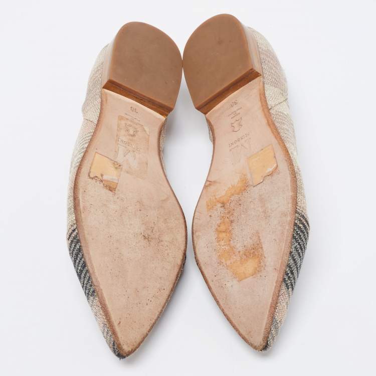Pre Owned Missoni Grey/Pink Lurex Ballet Flats Size 38