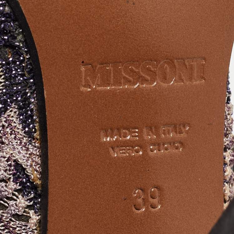 Pre Owned Missoni Multicolor Lurex Fabric Mary Jane Pumps Size 39