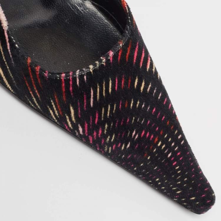 Pre Owned Missoni Multicolor Velvet  Suede Pointed Toe Pumps Size 37