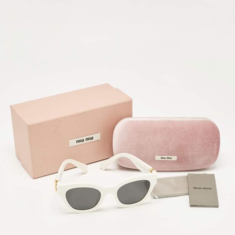 Pre Owned Miu Miu Black White Glimpse SMU01Y Sunglasses