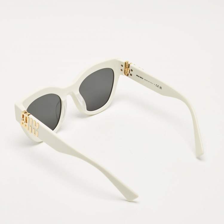 Pre Owned Miu Miu Black White Glimpse SMU01Y Sunglasses