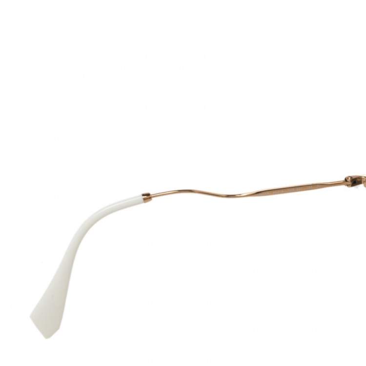 Pre Owned Miu Miu Gold/Brown SMU55R Butterfly Sunglasses 