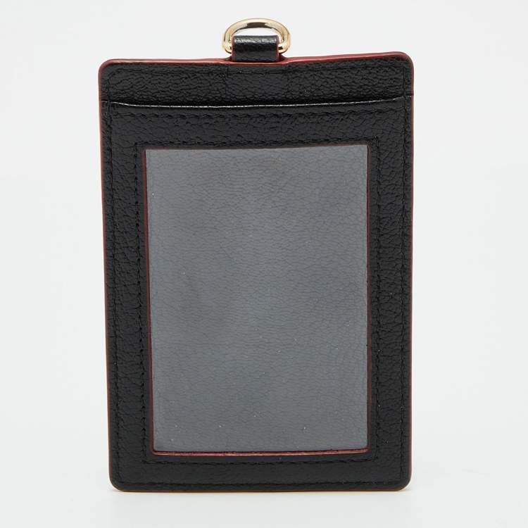 Pre Owned Miu Miu Black Leather ID Card Holder
