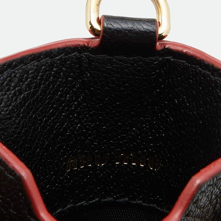 Pre Owned Miu Miu Black Leather ID Card Holder