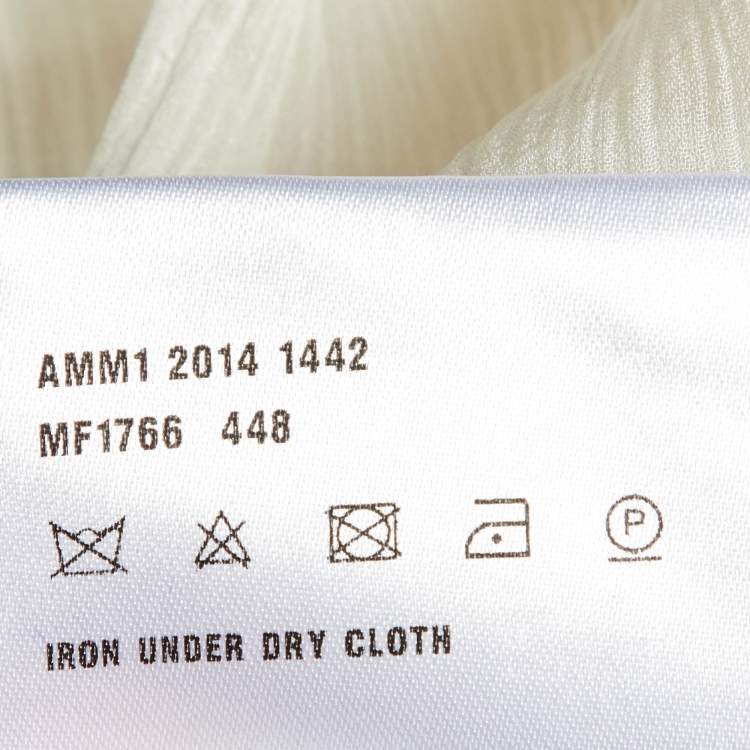 مملوكة مسبقًا Miu Miu White Silk Georgette Pleated Sheer Tunic L