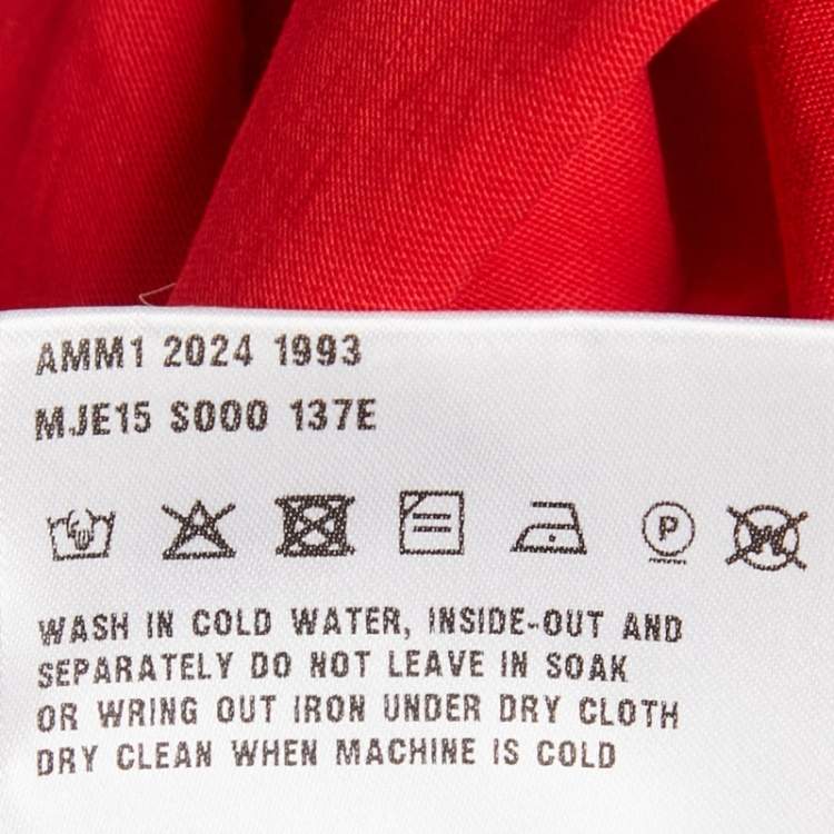 Pre Owned Miu Miu Red Logo Patch Jersey Long T-Shirt L