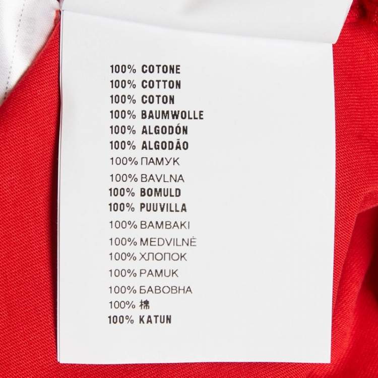 Pre Owned Miu Miu Red Logo Patch Jersey Long T-Shirt L