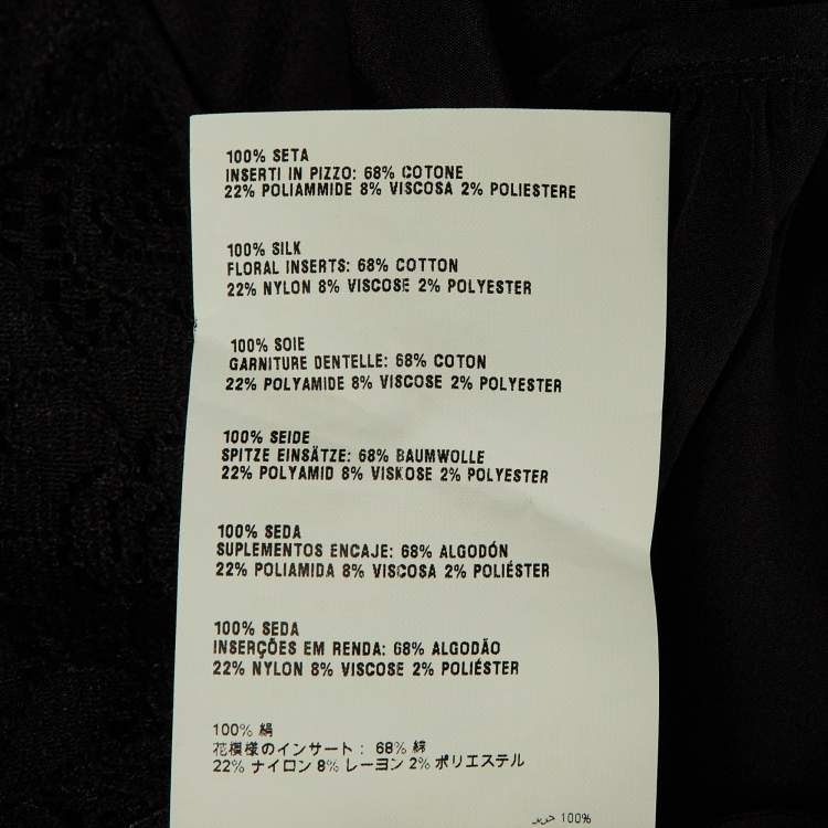 Pre Owned Miu Miu Black Silk Lace Detail Wrap Around Mini Dress XS