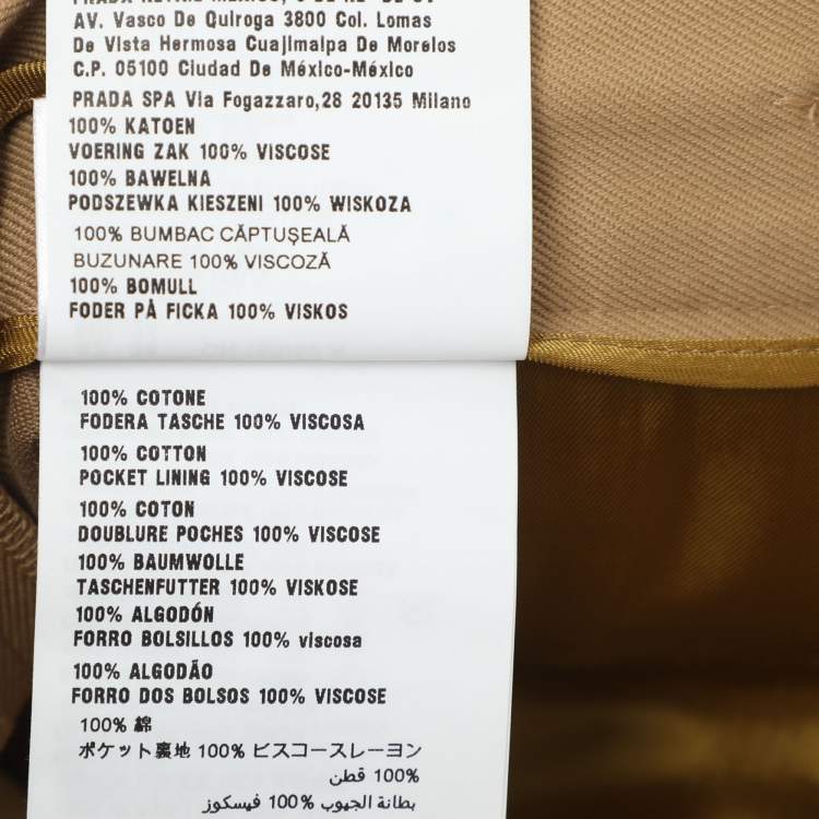 Pre Owned Miu Miu Brown Cotton Trouser S