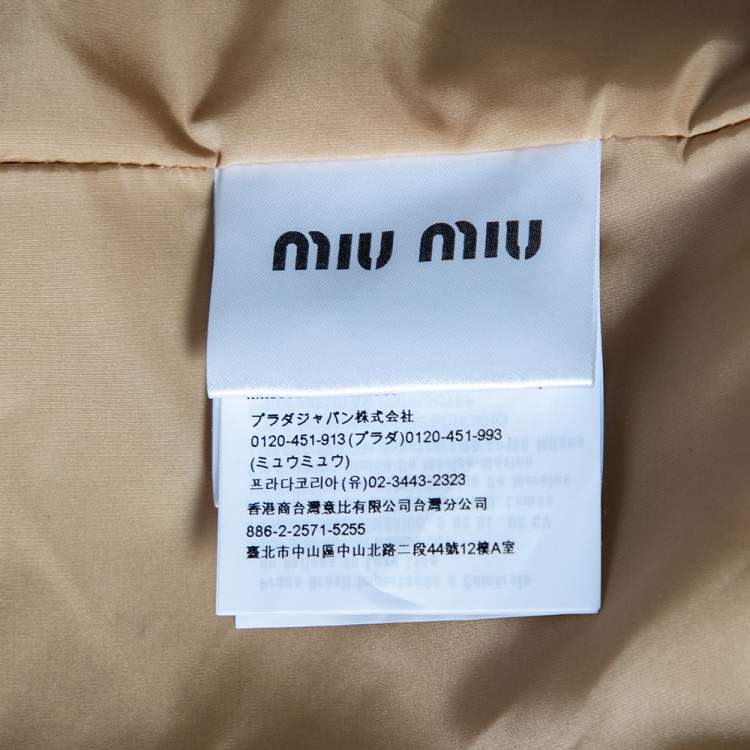 Pre Owned Miu Miu Beige Fur Oversized Aspen Jacket S