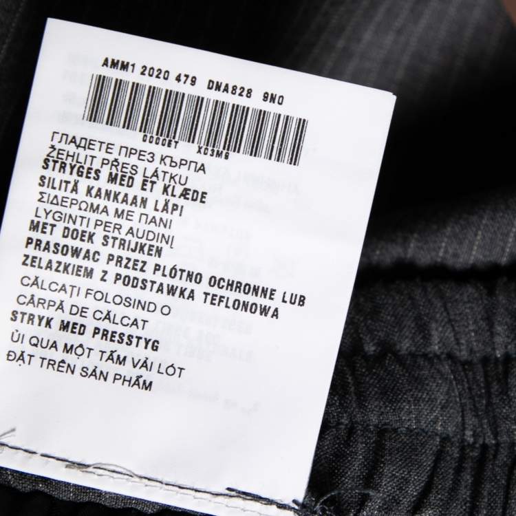 Pre Owned Miu Miu Grey Wool Pantaloni Drawstring Trouser S