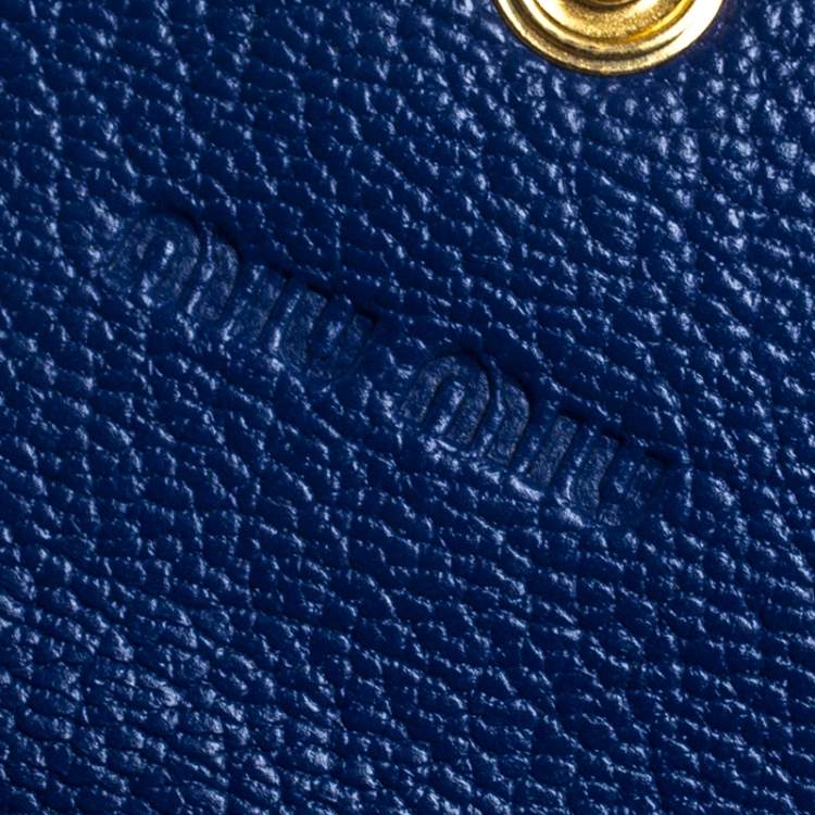 Pre Owned  Miu Miu Blue Leather Madras Card Case
