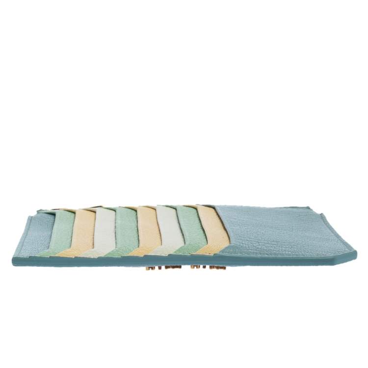 Pre Owned Miu Miu Multicolor Leather Zip Card Holder  