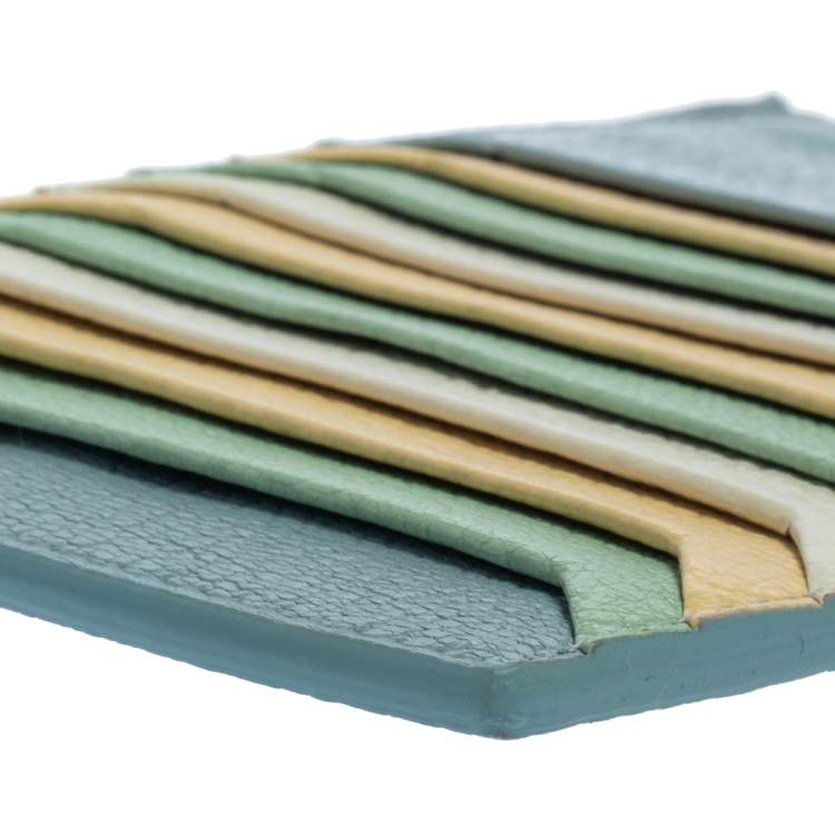 Pre Owned Miu Miu Multicolor Leather Zip Card Holder  