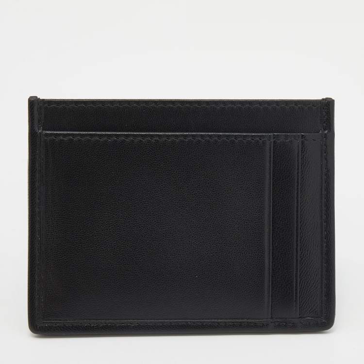 Pre Owned Miu Miu Black Matelassé Leather Card Holder