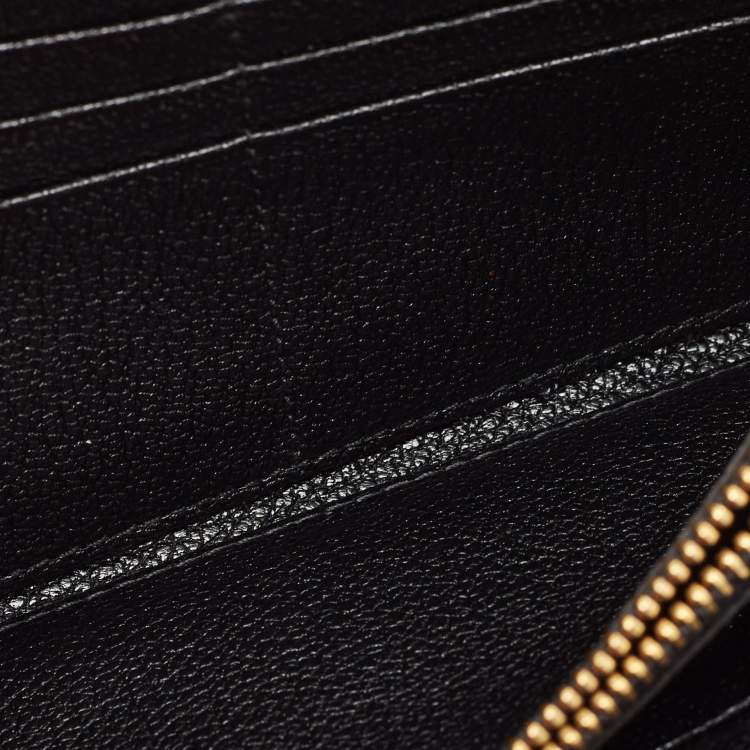 Pre Owned Miu Miu Black/Beige Leather Bow Flap Continental Wallet