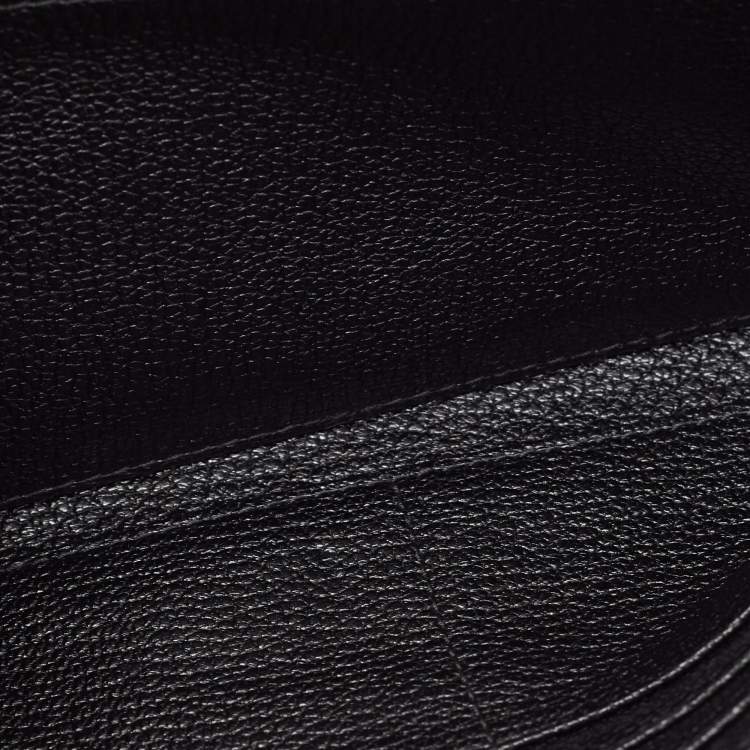 Pre Owned Miu Miu Black/Beige Leather Bow Flap Continental Wallet