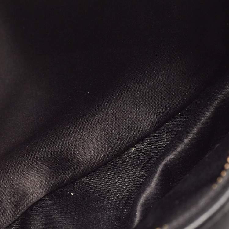 Pre Owned Miu Miu Black Logo Plaque Leather Hobo