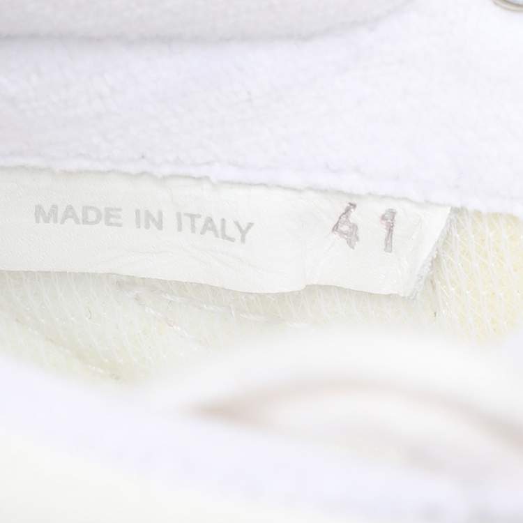 Pre Owned Miu Miu x New Balance White Canvas 574 Athletic Low Top Sneakers Size 41