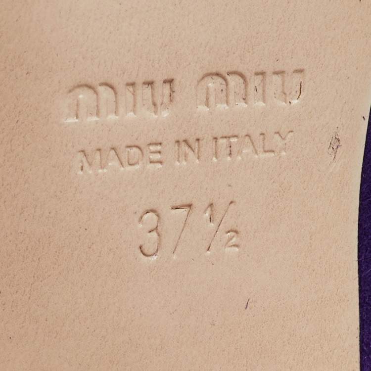 Pre Owned Miu Miu Purple Suede Ankle Length Boots Size 37.5
