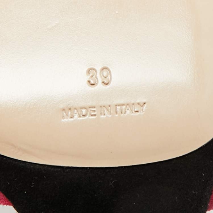 Pre Owned Miu Miu Red Suede Bow Tie Ankle Strap Sandals Size 39