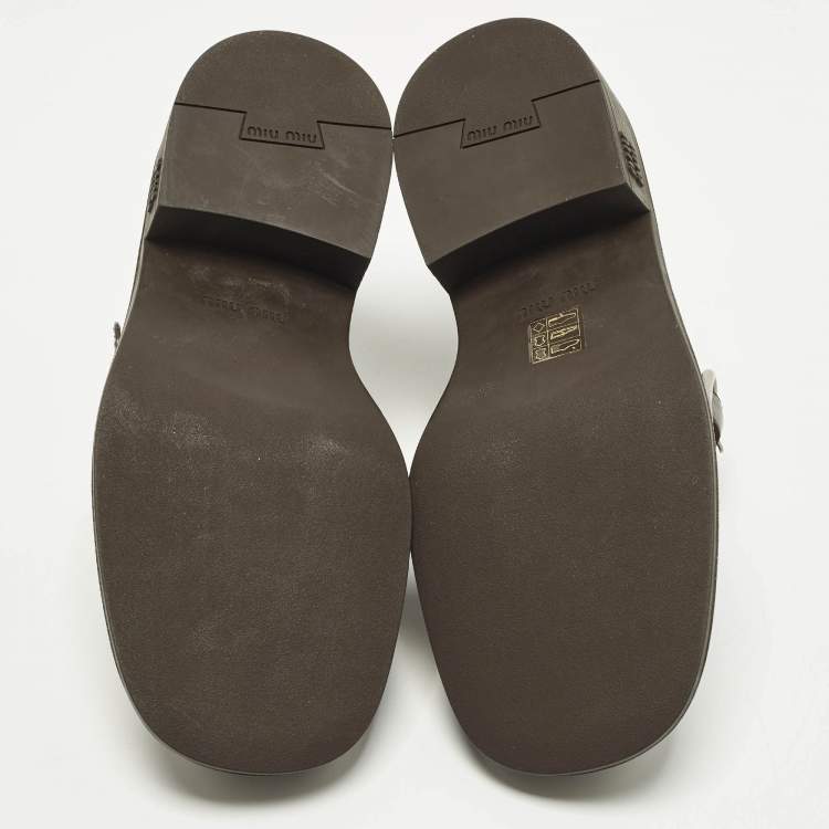 مملوكة مسبقًا Miu Miu Size 37 Brown Leather Monk Strap Derby