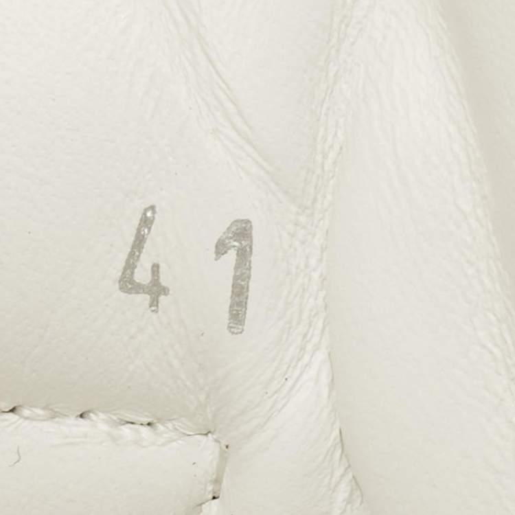 Pre Owned Miu Miu Size 41 White Leather Low Top Sneakers