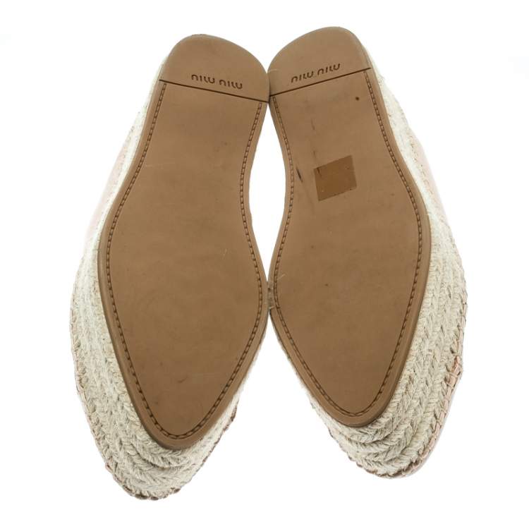 Pre Owned Miu Miu Dusty Pink Espadrille Platform Sneakers Size 40