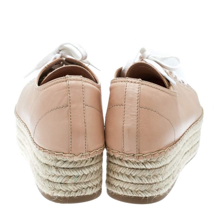 Pre Owned Miu Miu Dusty Pink Espadrille Platform Sneakers Size 40