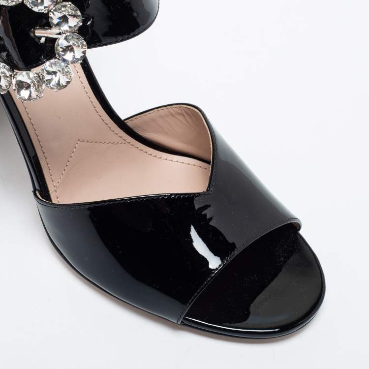 مملوكة مسبقًا Miu Miu Black Patent Leather Mary Jane Pumps Size 40