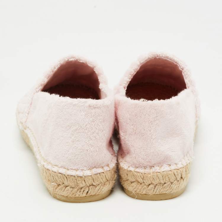 مملوكة مسبقًا Miu Miu Pink Fabric Flat Espadrilles Size 40