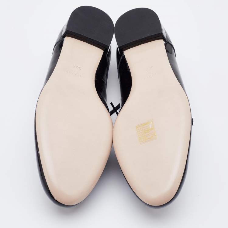 Pre Owned Miu Miu Black Patent Leather Lace Up Derby Size 38.5