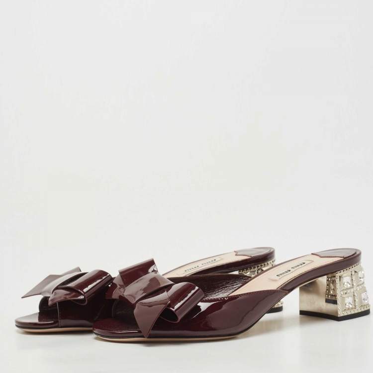 Miu Miu Bow Lace Mule Heels