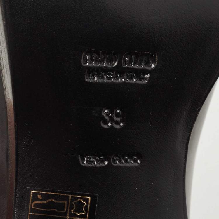 Pre Owned Miu Miu Black Brogue Leather Oxfords Size 39