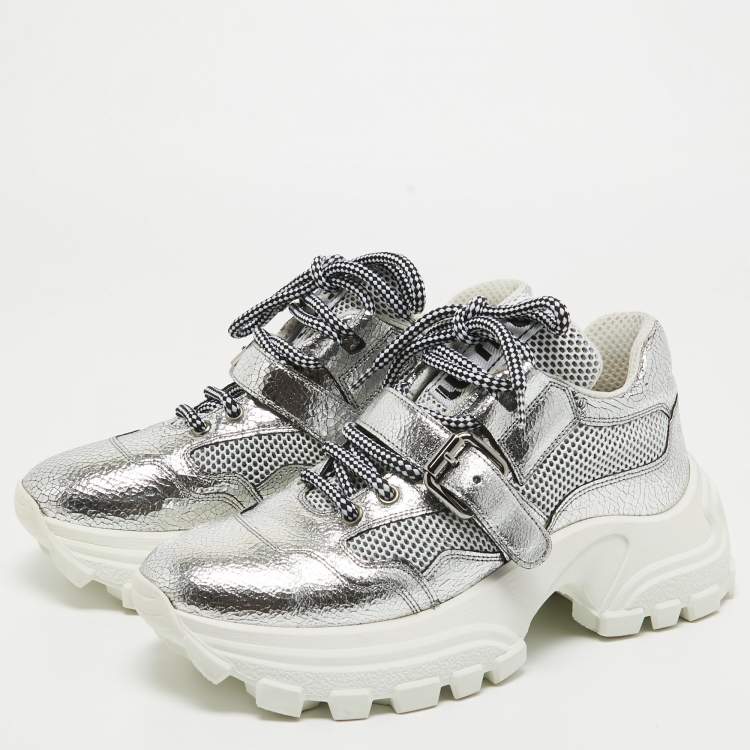 Miu Miu Black/Silver Patent Leather Metal Cap Toe Sneakers Size 38 | eBay