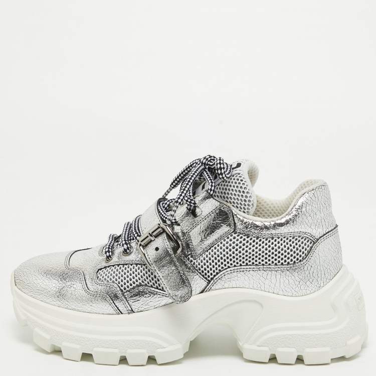 Miu Miu | Shoes | Miu Miu White Leather Embellished Cap Toe Platform  Sneakers | Poshmark