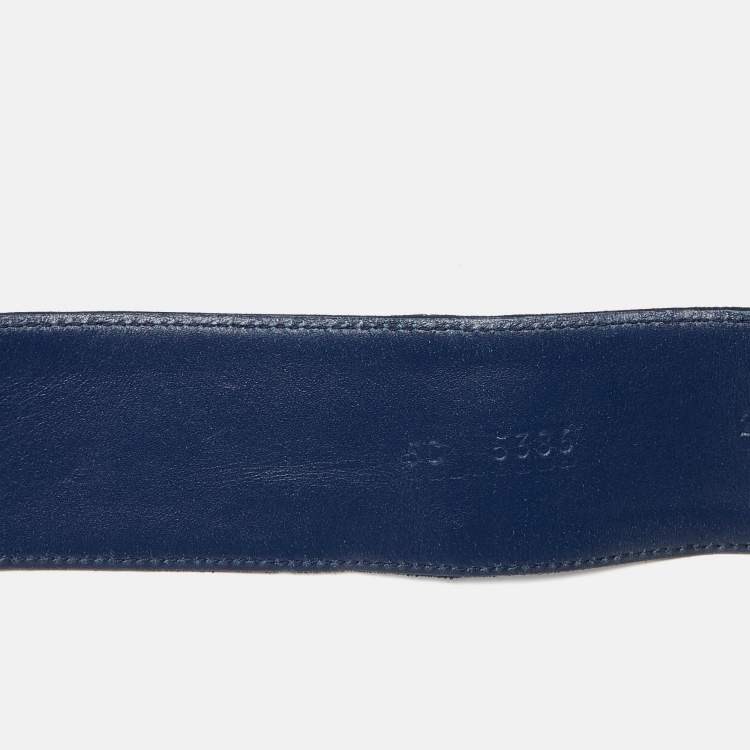 Pre Owned Miu Miu Blue Suede Waist Belt 75CM