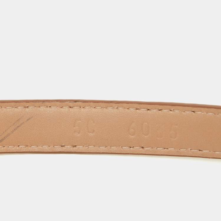 Pre Owned Miu Miu Pink Leather Slim Waist Belt 75CM