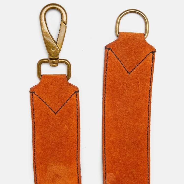 Pre Owned Miu Miu Orange Suede Clasp Belt 70 CM