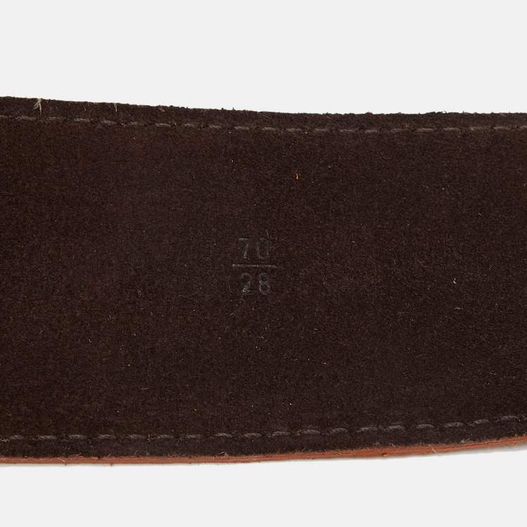 Pre Owned Miu Miu Orange Suede Clasp Belt 70 CM