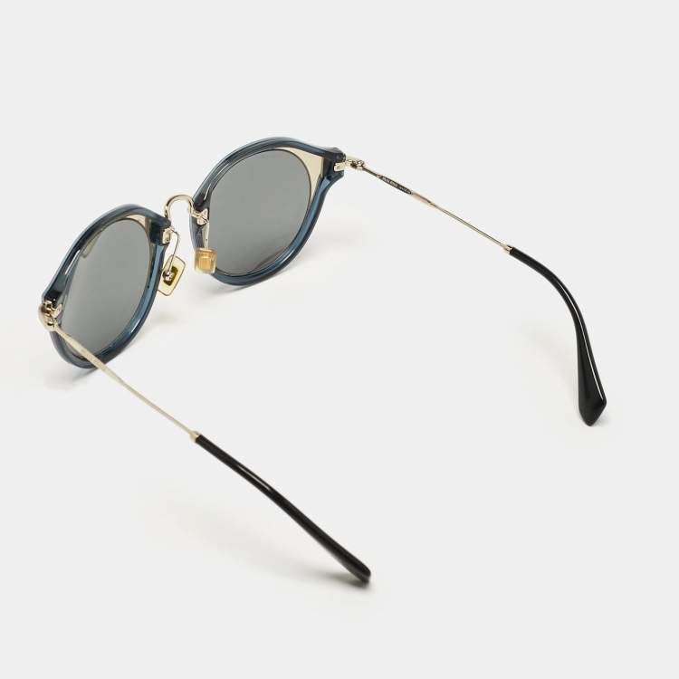 Pre Owned Miu Miu Bicolor/Grey SMU51S Round Sunglasses