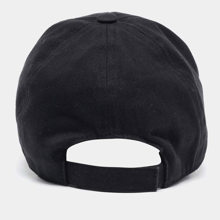 Pre Owned Miu Miu Black Logo Embroidered Cotton Baseball Cap S