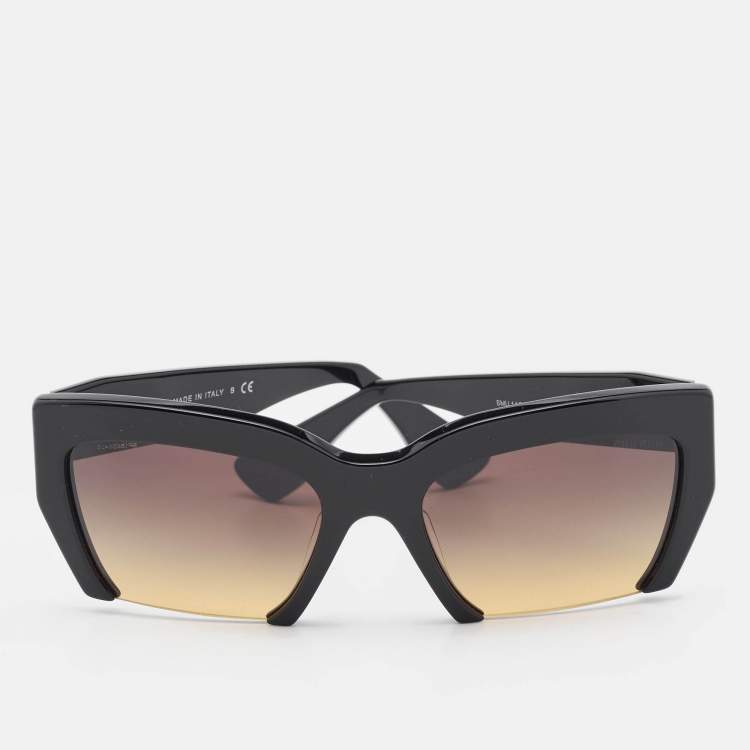 Pre Owned Miu Miu Black/Brown Gradient SMU 110S Rasoir Half Rim Sunglasses