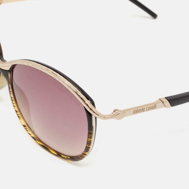Pre Owned Roberto Cavalli Black Gradient Stella Alpina 662S Oversized Sunglasses